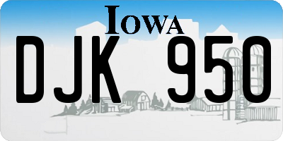 IA license plate DJK950