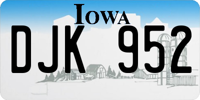 IA license plate DJK952