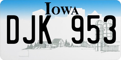 IA license plate DJK953
