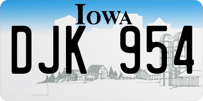 IA license plate DJK954