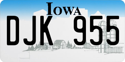 IA license plate DJK955