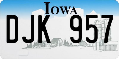 IA license plate DJK957
