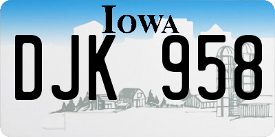 IA license plate DJK958