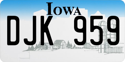 IA license plate DJK959