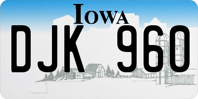 IA license plate DJK960
