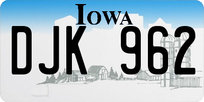 IA license plate DJK962