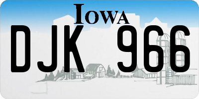 IA license plate DJK966