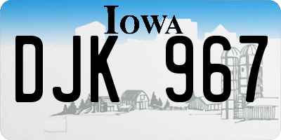 IA license plate DJK967