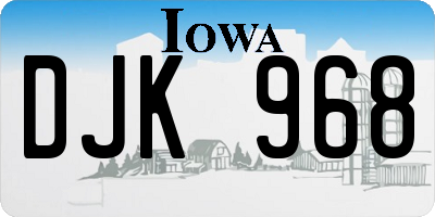 IA license plate DJK968