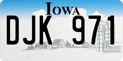 IA license plate DJK971