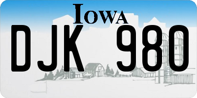 IA license plate DJK980
