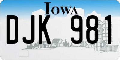 IA license plate DJK981