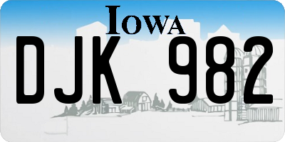 IA license plate DJK982