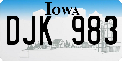 IA license plate DJK983