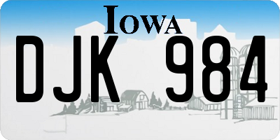 IA license plate DJK984