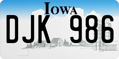 IA license plate DJK986