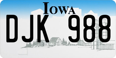 IA license plate DJK988