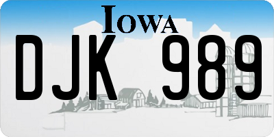 IA license plate DJK989