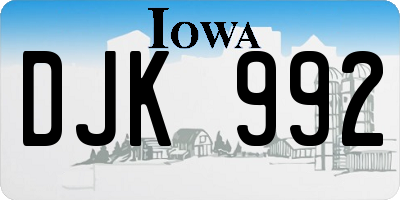 IA license plate DJK992