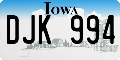 IA license plate DJK994