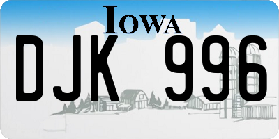 IA license plate DJK996