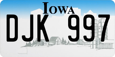 IA license plate DJK997