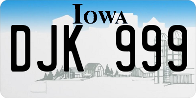 IA license plate DJK999