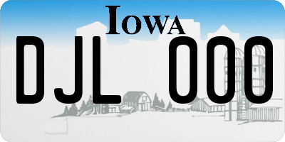 IA license plate DJL000