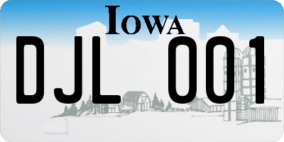 IA license plate DJL001