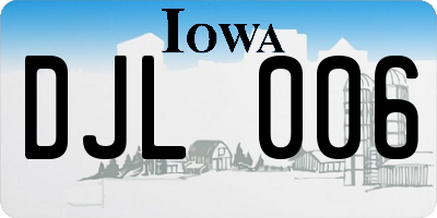 IA license plate DJL006
