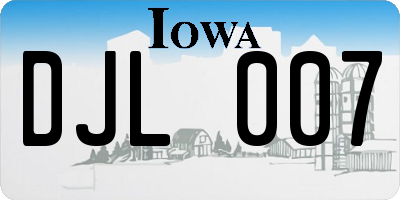 IA license plate DJL007
