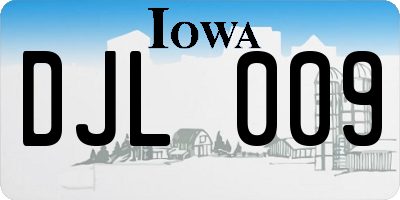 IA license plate DJL009