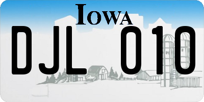 IA license plate DJL010