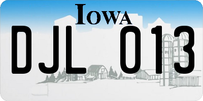 IA license plate DJL013