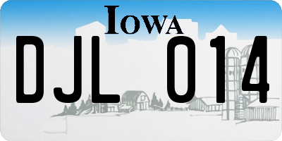 IA license plate DJL014