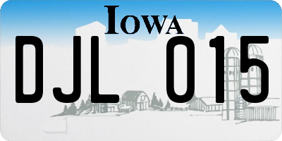 IA license plate DJL015