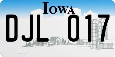 IA license plate DJL017
