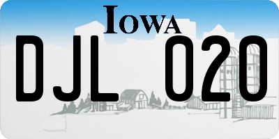 IA license plate DJL020