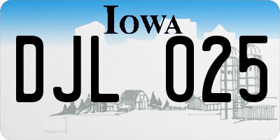 IA license plate DJL025