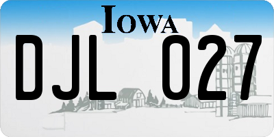 IA license plate DJL027