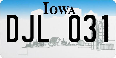 IA license plate DJL031