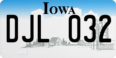 IA license plate DJL032