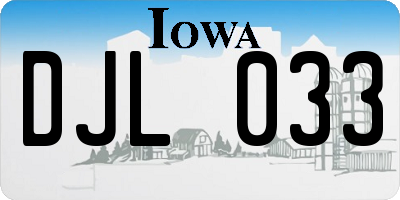 IA license plate DJL033