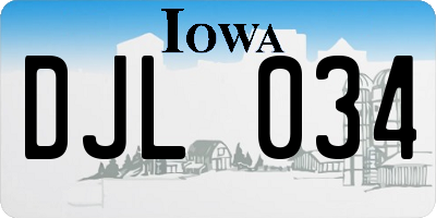 IA license plate DJL034