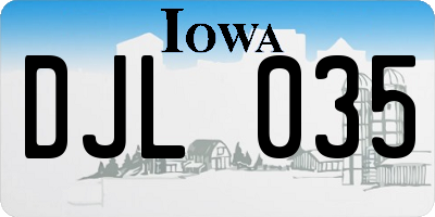 IA license plate DJL035