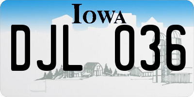 IA license plate DJL036