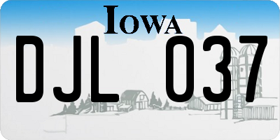IA license plate DJL037