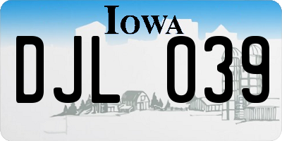 IA license plate DJL039