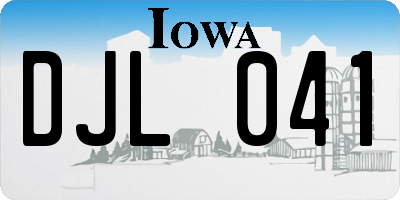 IA license plate DJL041