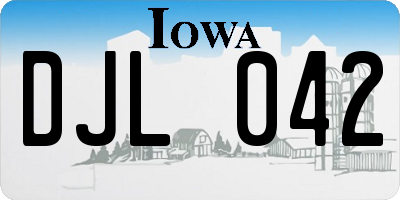 IA license plate DJL042
